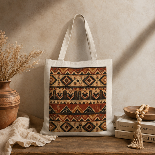 100% Cotton African Tribal Traditional Tote Bag