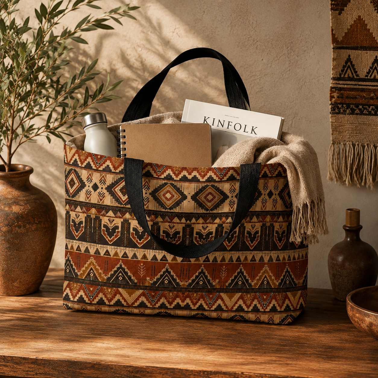 African Tribal Traditional Pattern Weekender Tote Bag