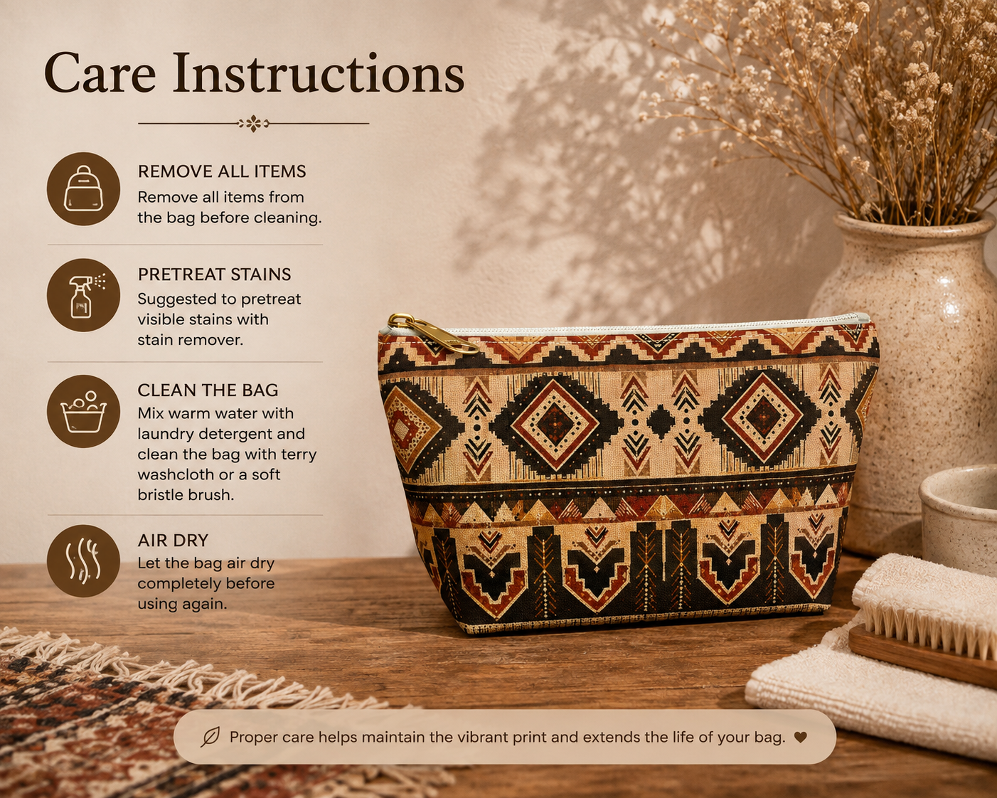 African Tribal Traditional Accessory Pouch Makeup Bag