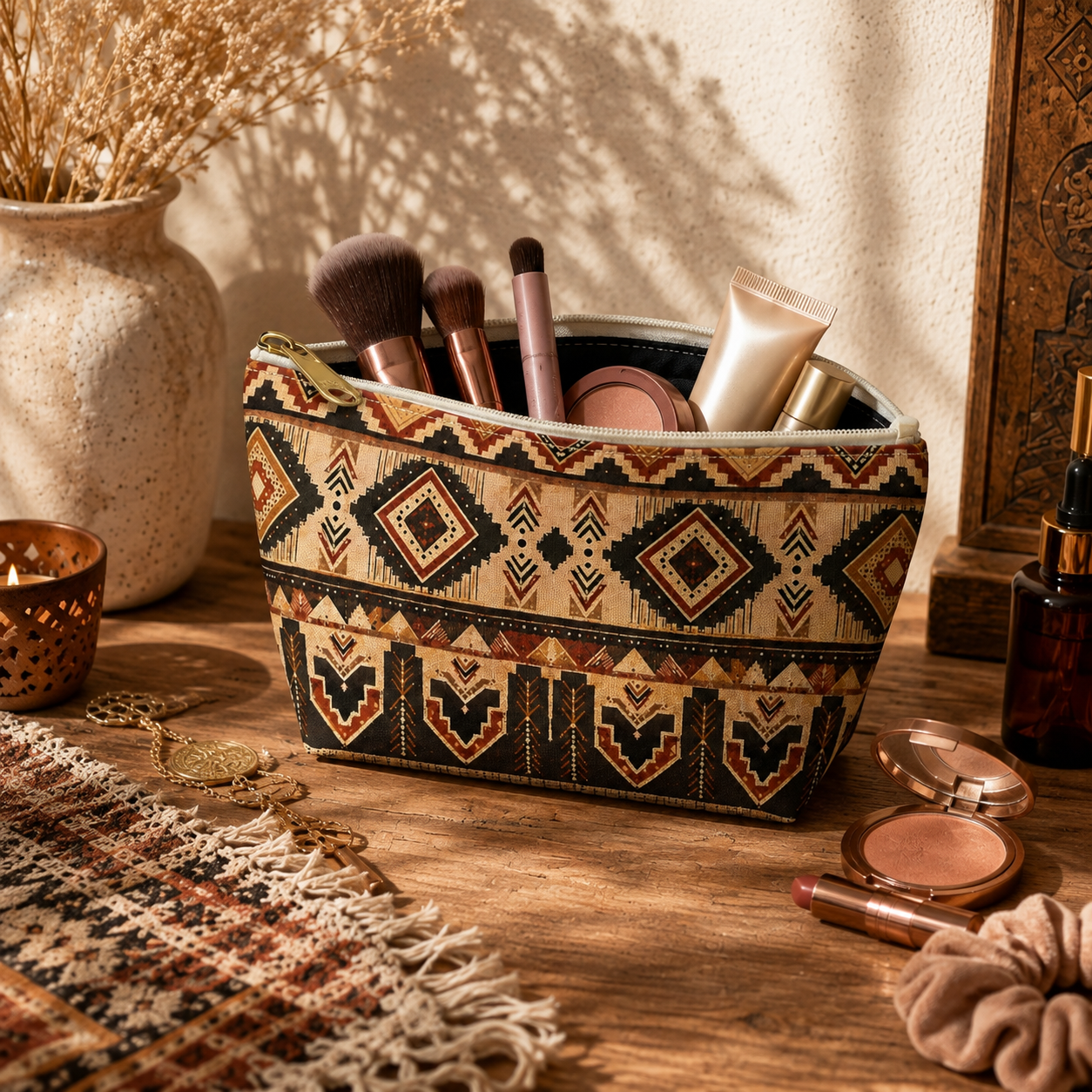 African Tribal Traditional Accessory Pouch Makeup Bag