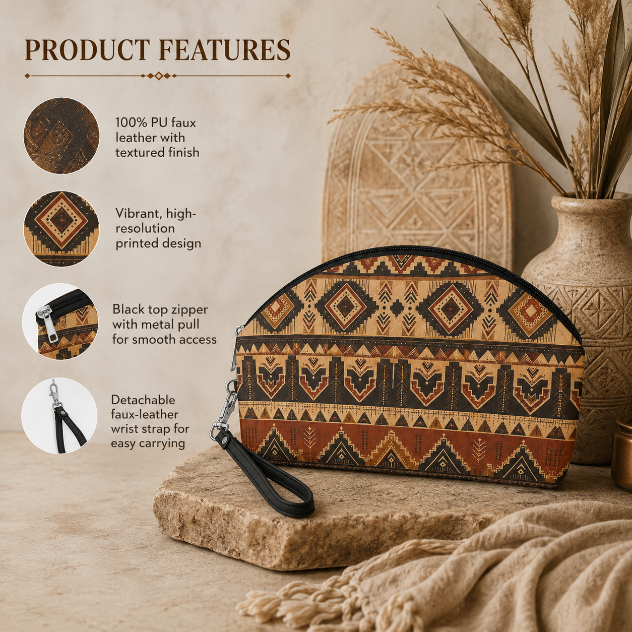 African Tribal Traditional Cosmetic Makeup Pouch