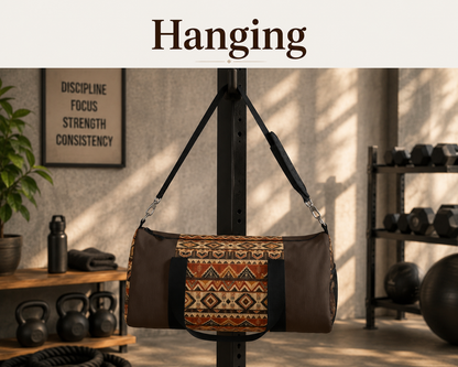 African Tribal Traditional Dark Chocolate Gym Duffel Bag