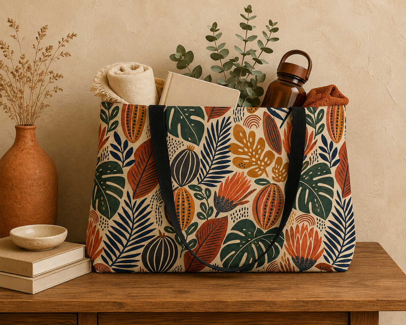African Tribal Botanical Cacti Leaf Weekender Tote Bag