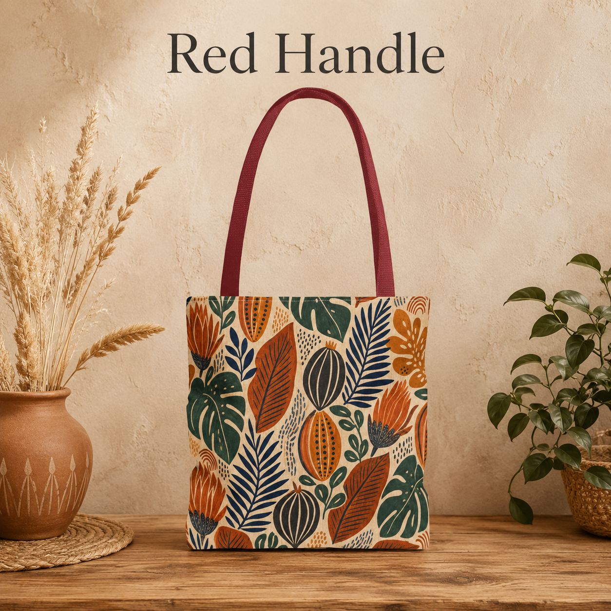 African Tribal Botanical Cacti Leaf Full Art Tote Bag
