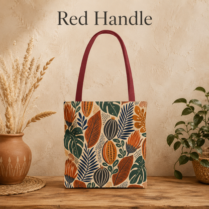 African Tribal Botanical Cacti Leaf Full Art Tote Bag
