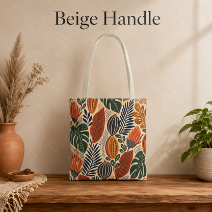 African Tribal Botanical Cacti Leaf Full Art Tote Bag