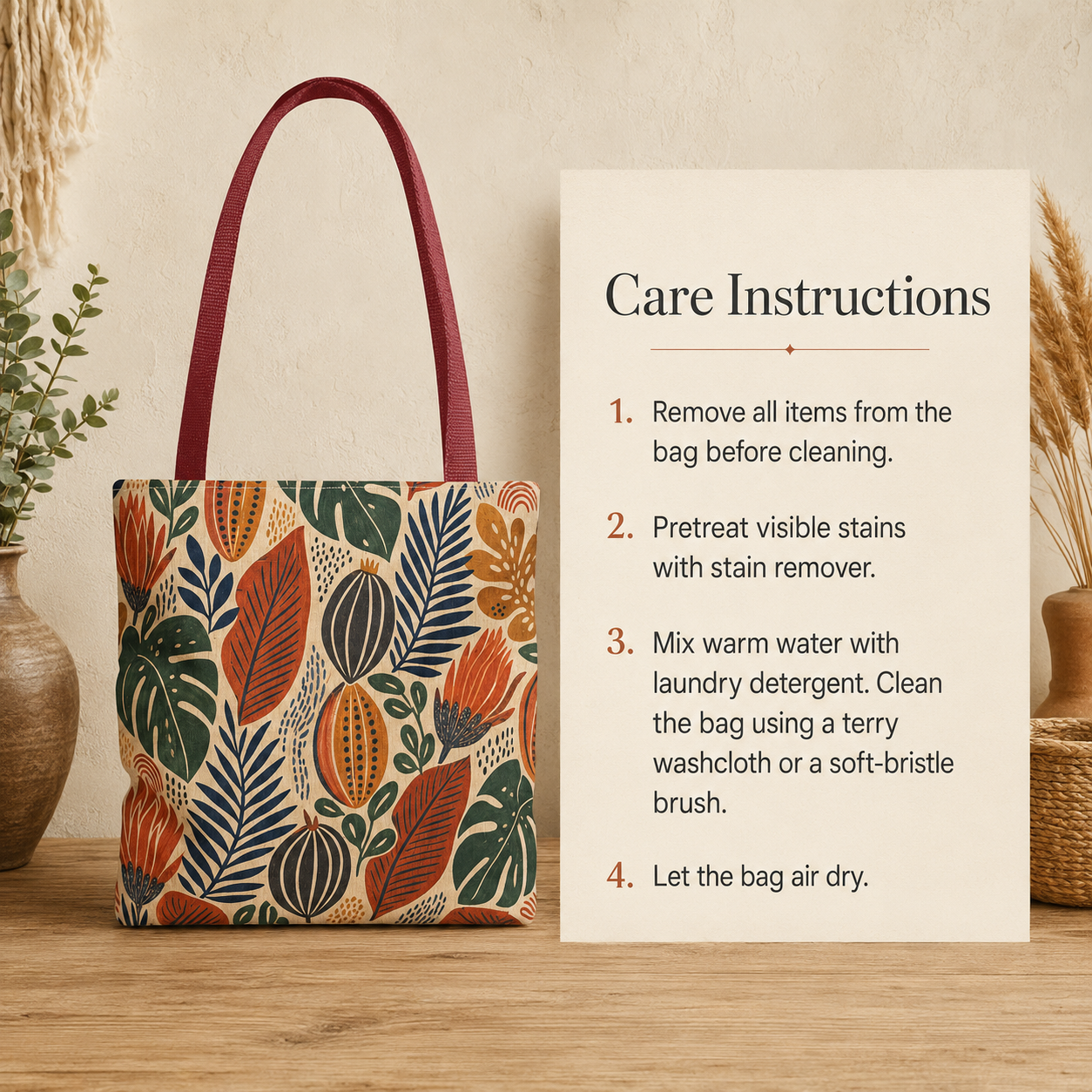 African Tribal Botanical Cacti Leaf Full Art Tote Bag