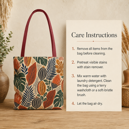 African Tribal Botanical Cacti Leaf Full Art Tote Bag