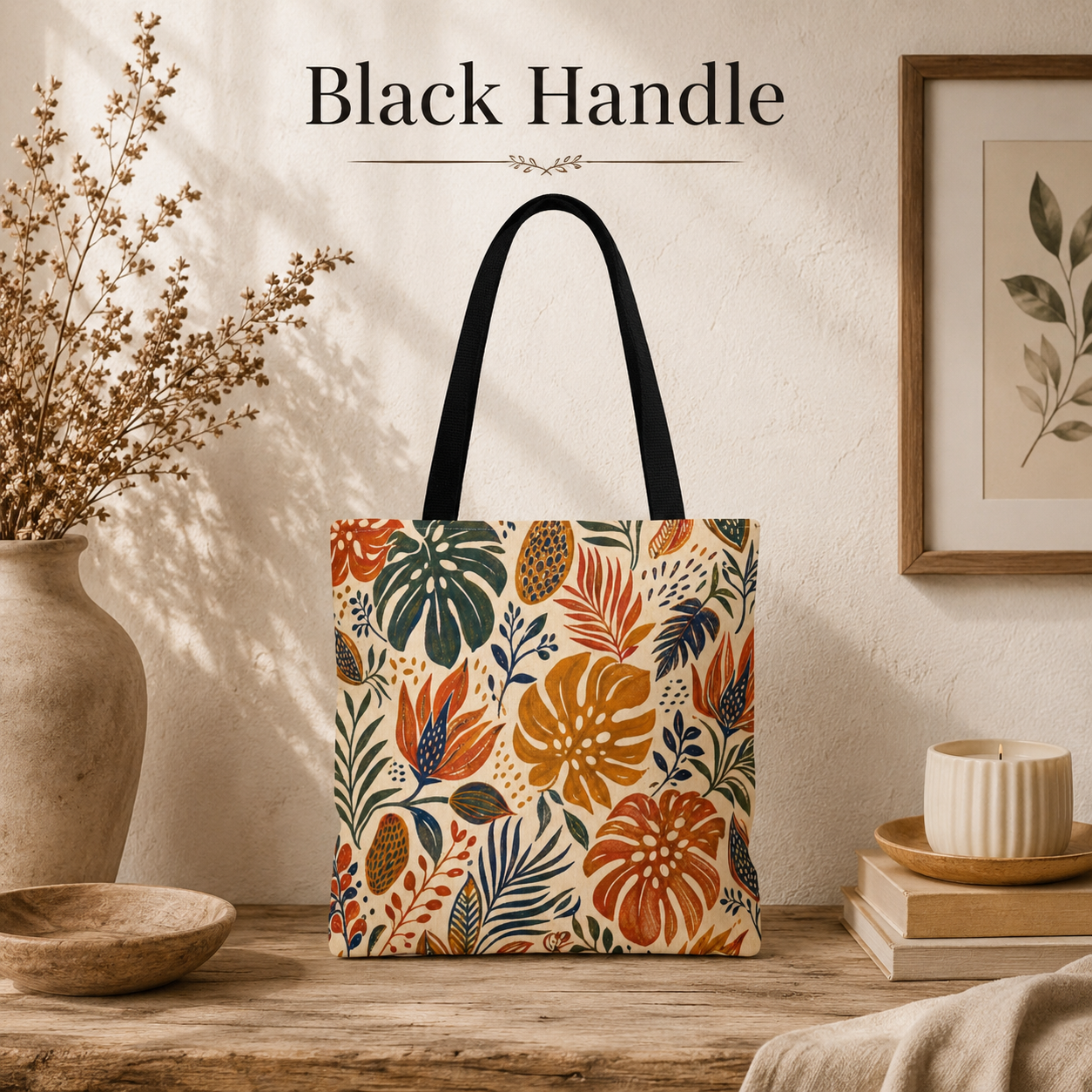 African Tribal Botanical Palm Full Art Tote Bag