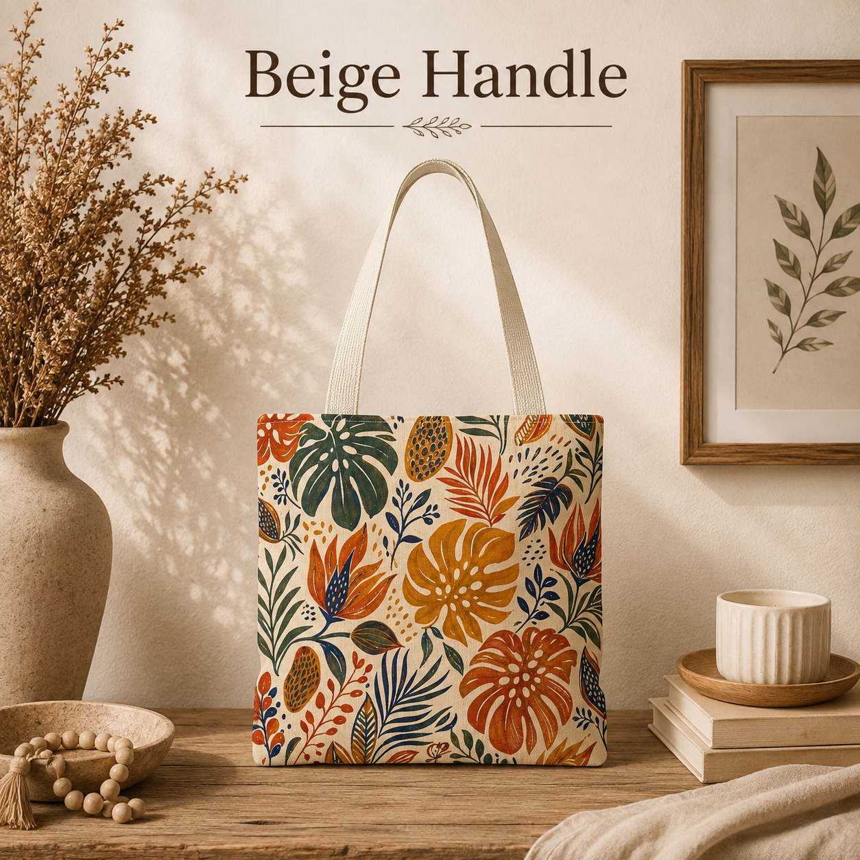 African Tribal Botanical Palm Full Art Tote Bag