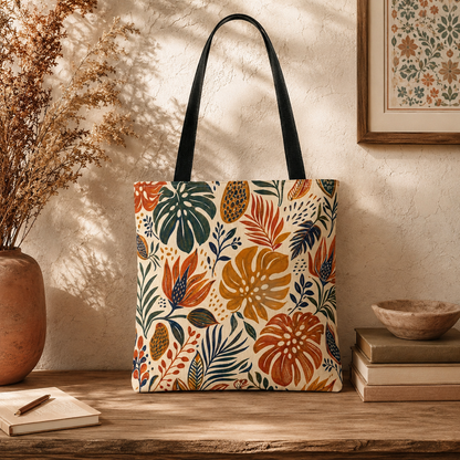 African Tribal Botanical Palm Full Art Tote Bag