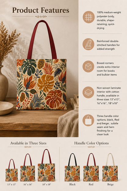 African Tribal Botanical Palm Full Art Tote Bag