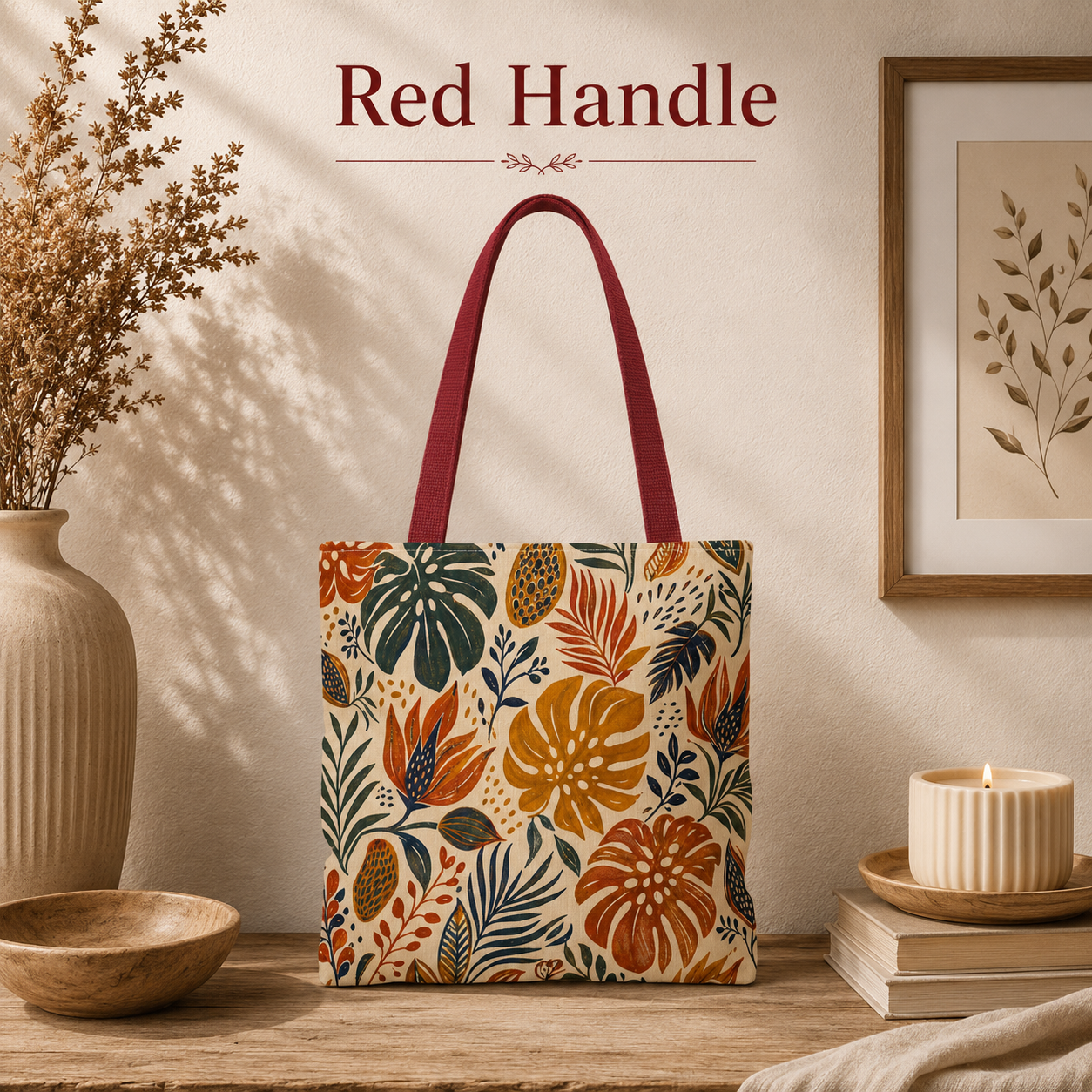 African Tribal Botanical Palm Full Art Tote Bag