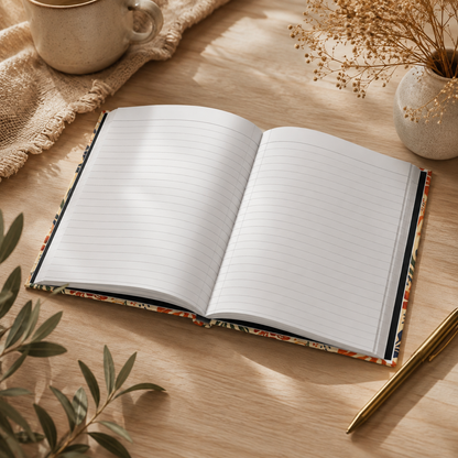 African Tribal Botanical Palm Hardcover Journal