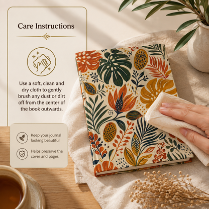 African Tribal Botanical Palm Hardcover Journal