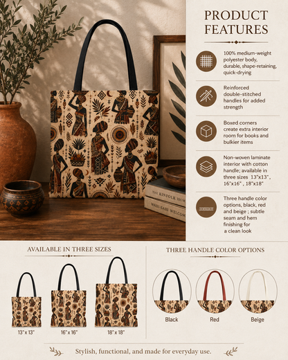 African Woman Figures Full Art Tote Bag