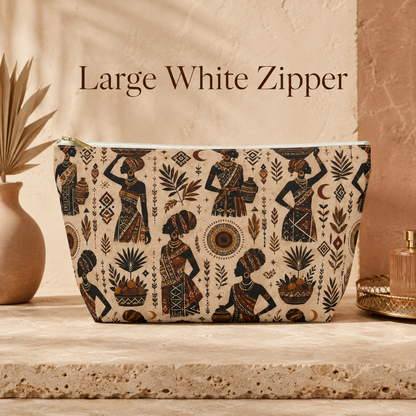 African Woman Figures Accessory Pouch Makeup Bag