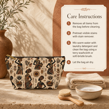 African Woman Figures Accessory Pouch Makeup Bag