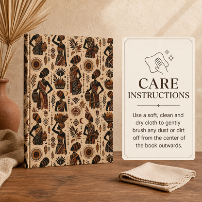 African Tribal Woman Figures Hardcover Journal