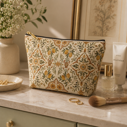 Mediterranean Moroccan Lemon Makeup Bag