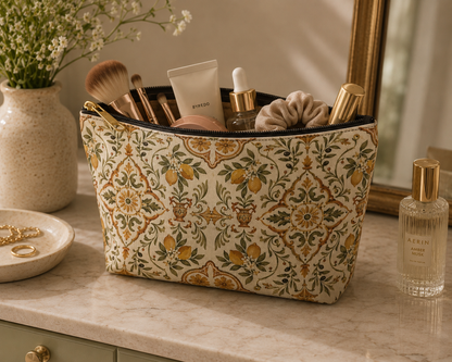Mediterranean Moroccan Lemon Makeup Bag