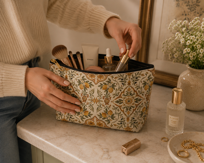 Mediterranean Moroccan Lemon Makeup Bag