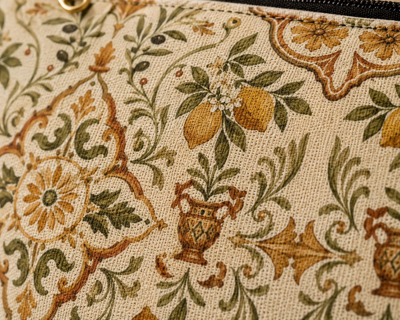 Mediterranean Moroccan Lemon Makeup Bag