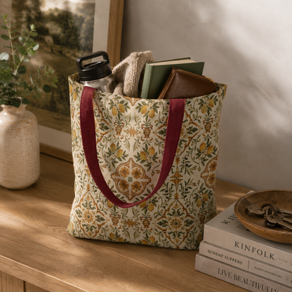 Mediterranean Moroccan Lemon Ornate Tote Bag
