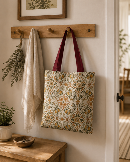 Mediterranean Moroccan Lemon Ornate Tote Bag