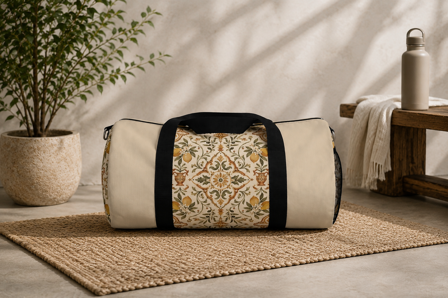 Mediterranean Moroccan Lemon Gym Duffle Bag