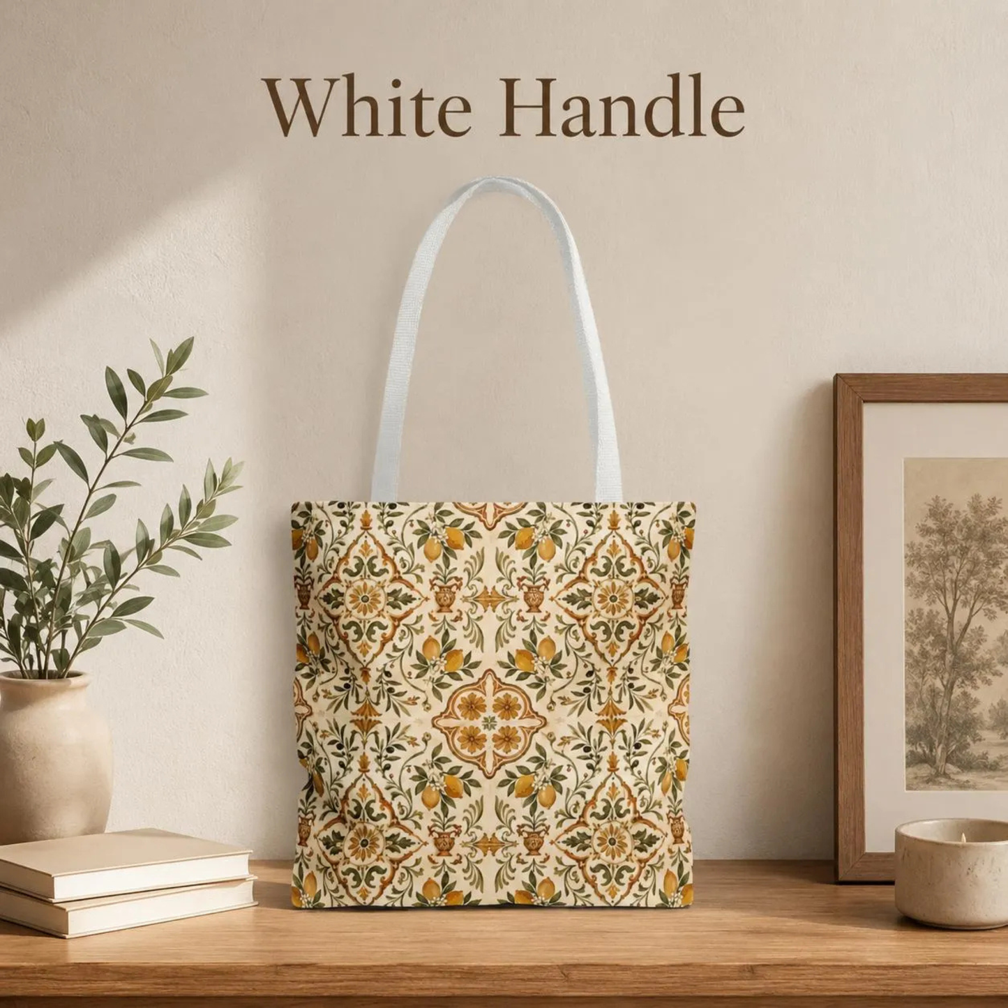 Mediterranean Moroccan Lemon Ornate Tote Bag