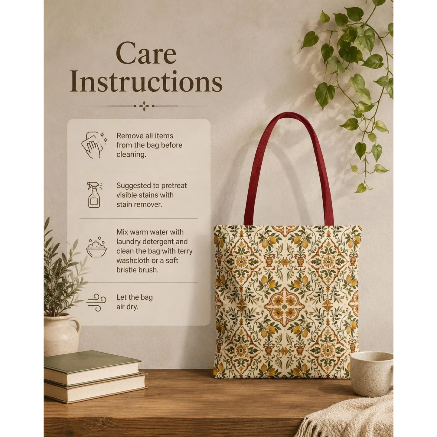 Mediterranean Moroccan Lemon Ornate Tote Bag