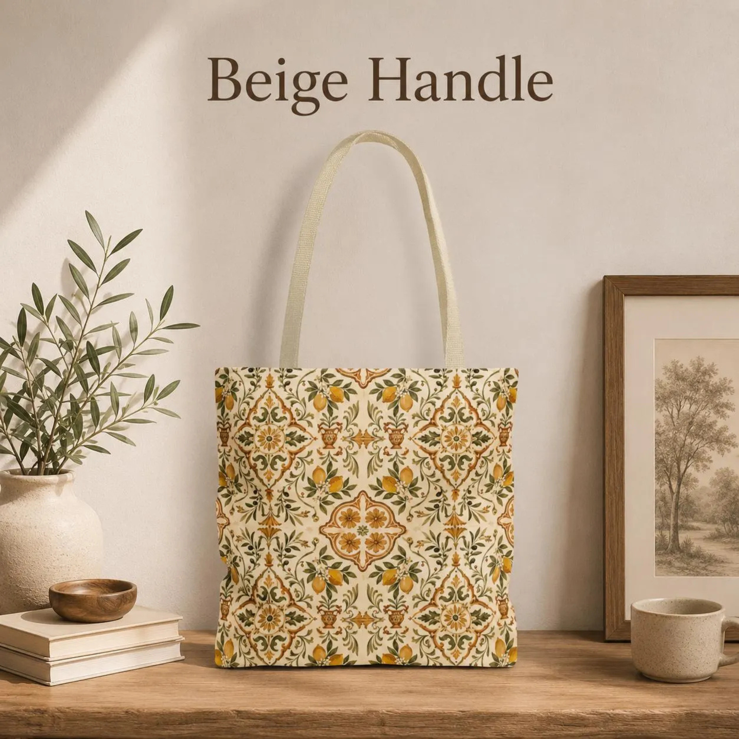 Mediterranean Moroccan Lemon Ornate Tote Bag