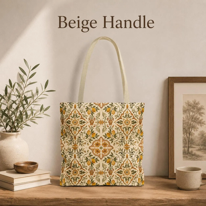 Mediterranean Moroccan Lemon Ornate Tote Bag