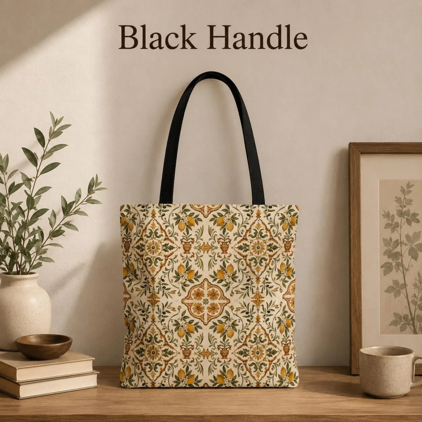 Mediterranean Moroccan Lemon Ornate Tote Bag