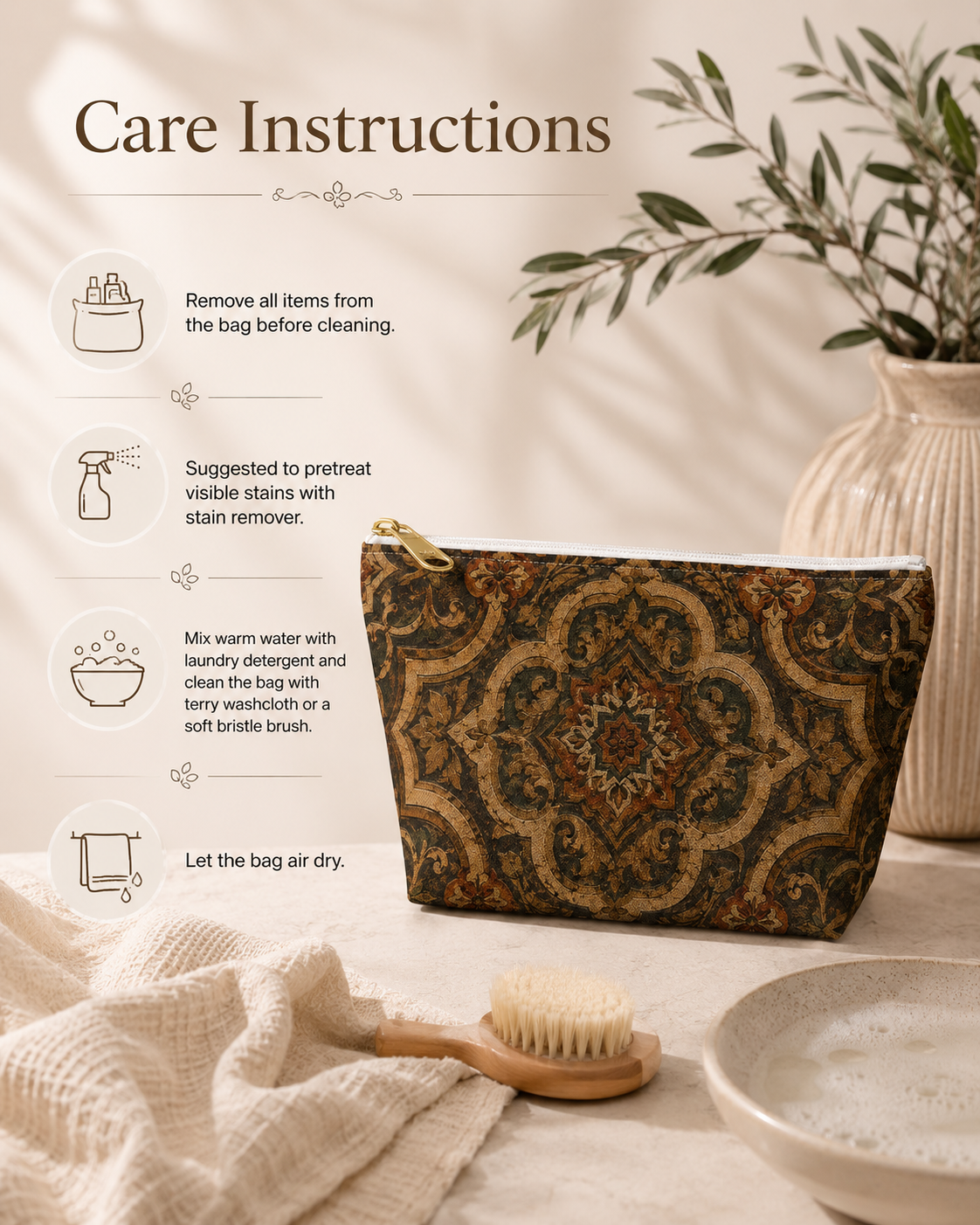 Moroccan Mandala Makeup Bag