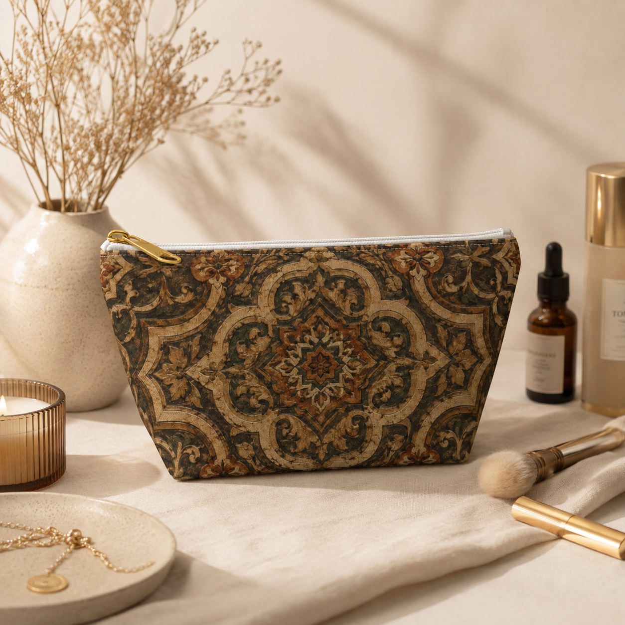 Moroccan Mandala Makeup Bag