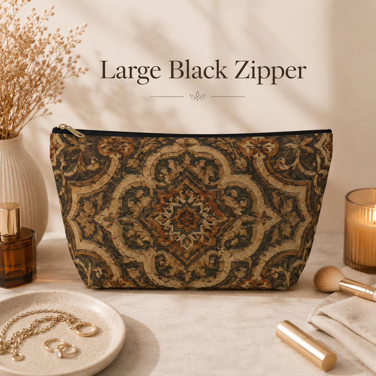 Moroccan Mandala Makeup Bag