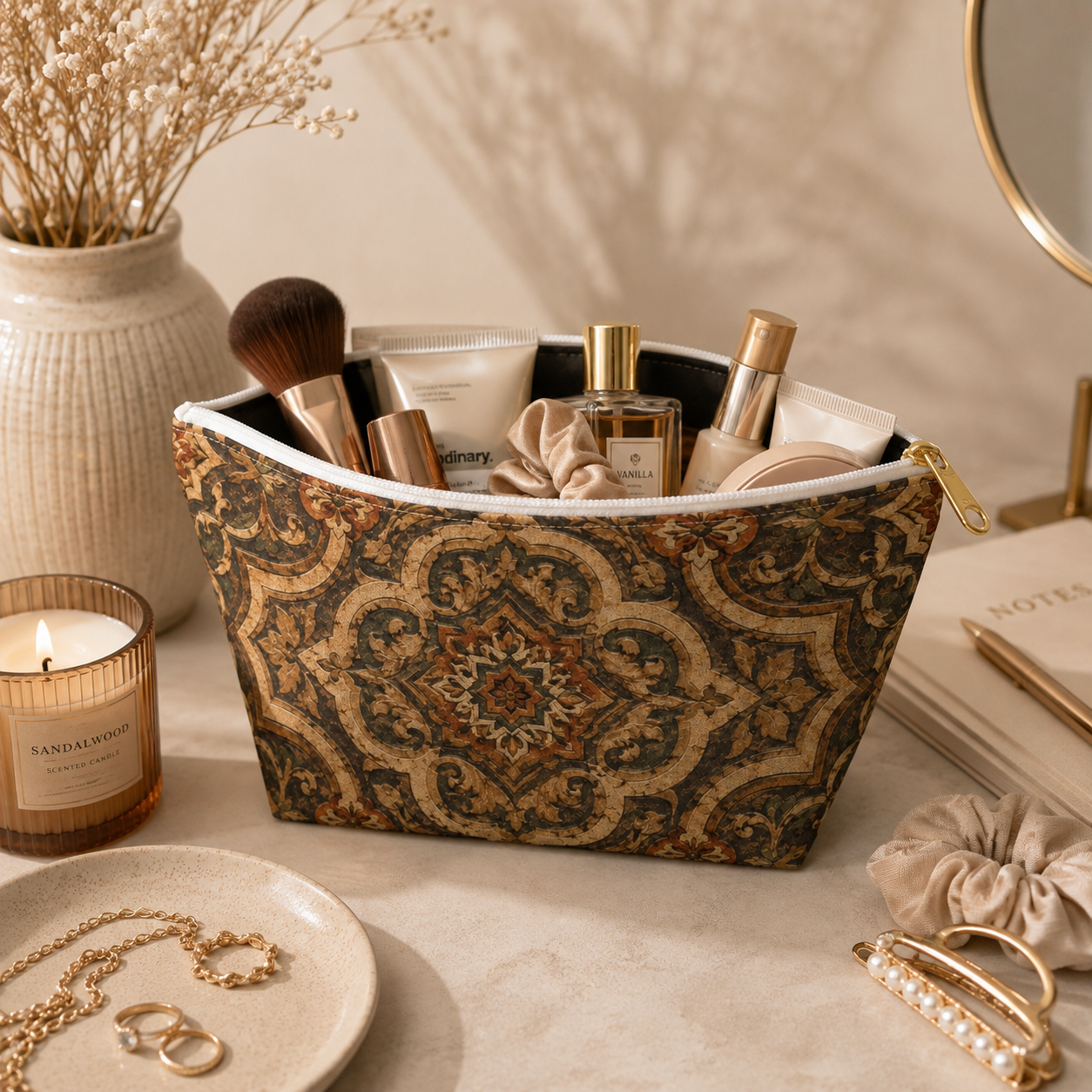 Moroccan Mandala Makeup Bag