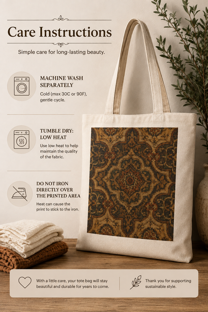 100% Cotton Moroccan Mandala Tote Bag