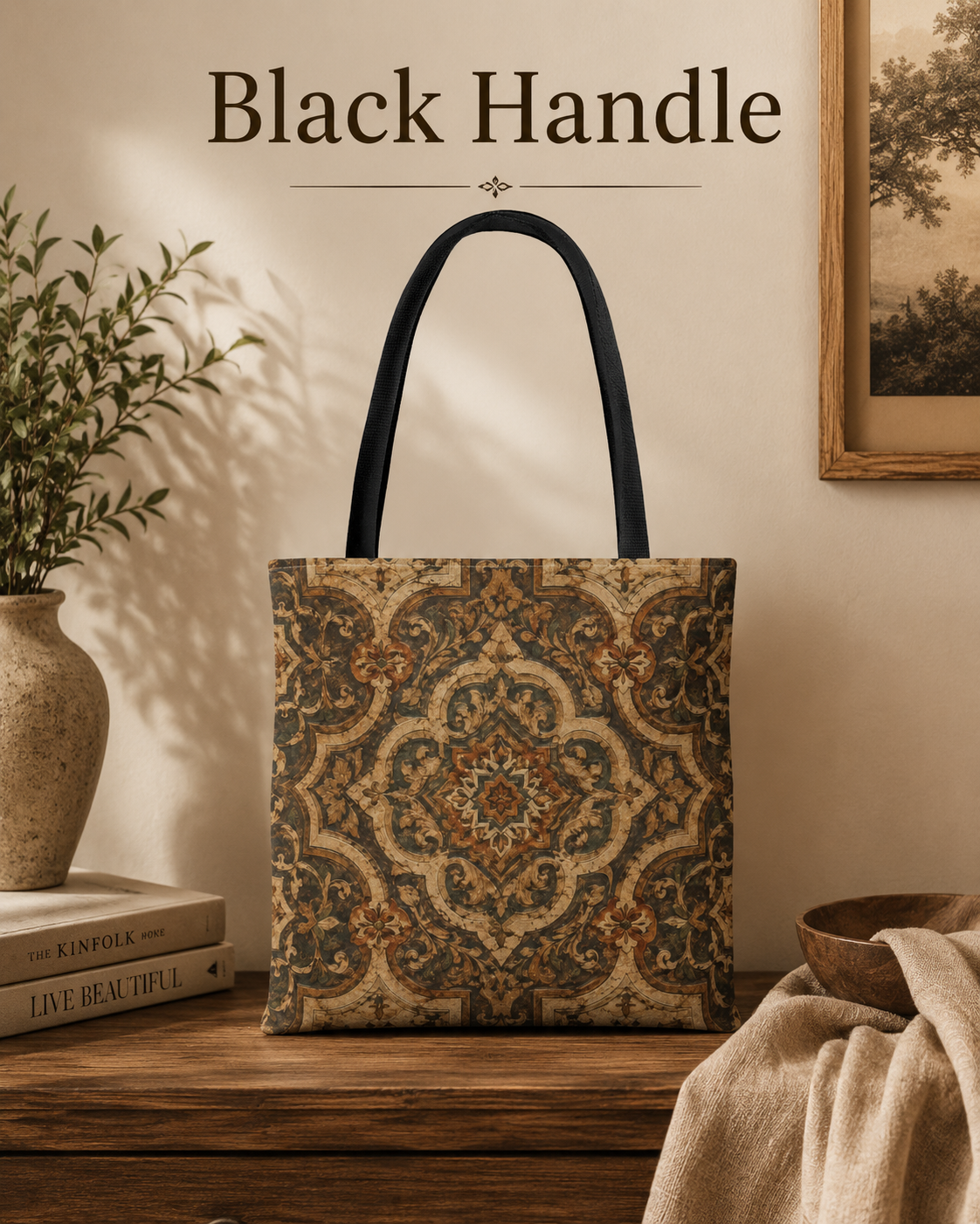 Moroccan Mandala Full Art Tote Bag