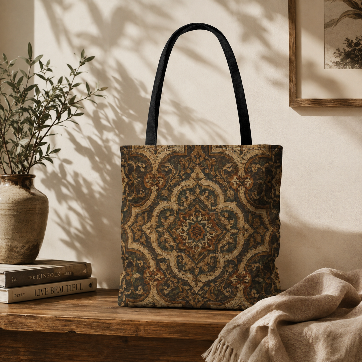 Moroccan Mandala Full Art Tote Bag