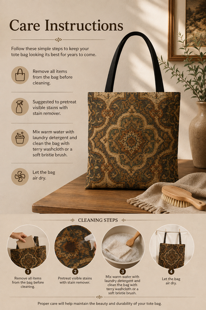 Moroccan Mandala Full Art Tote Bag