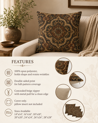 Moroccan Mandala Pillow Case Cover