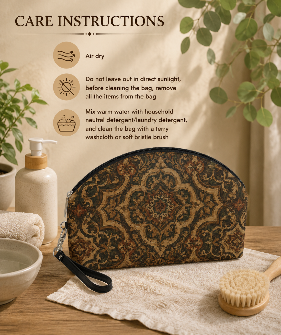 Moroccan Mandala Cosmetic Makeup Pouch