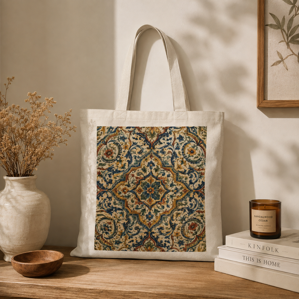 100% Cotton Moroccan Spanish Tote Bag