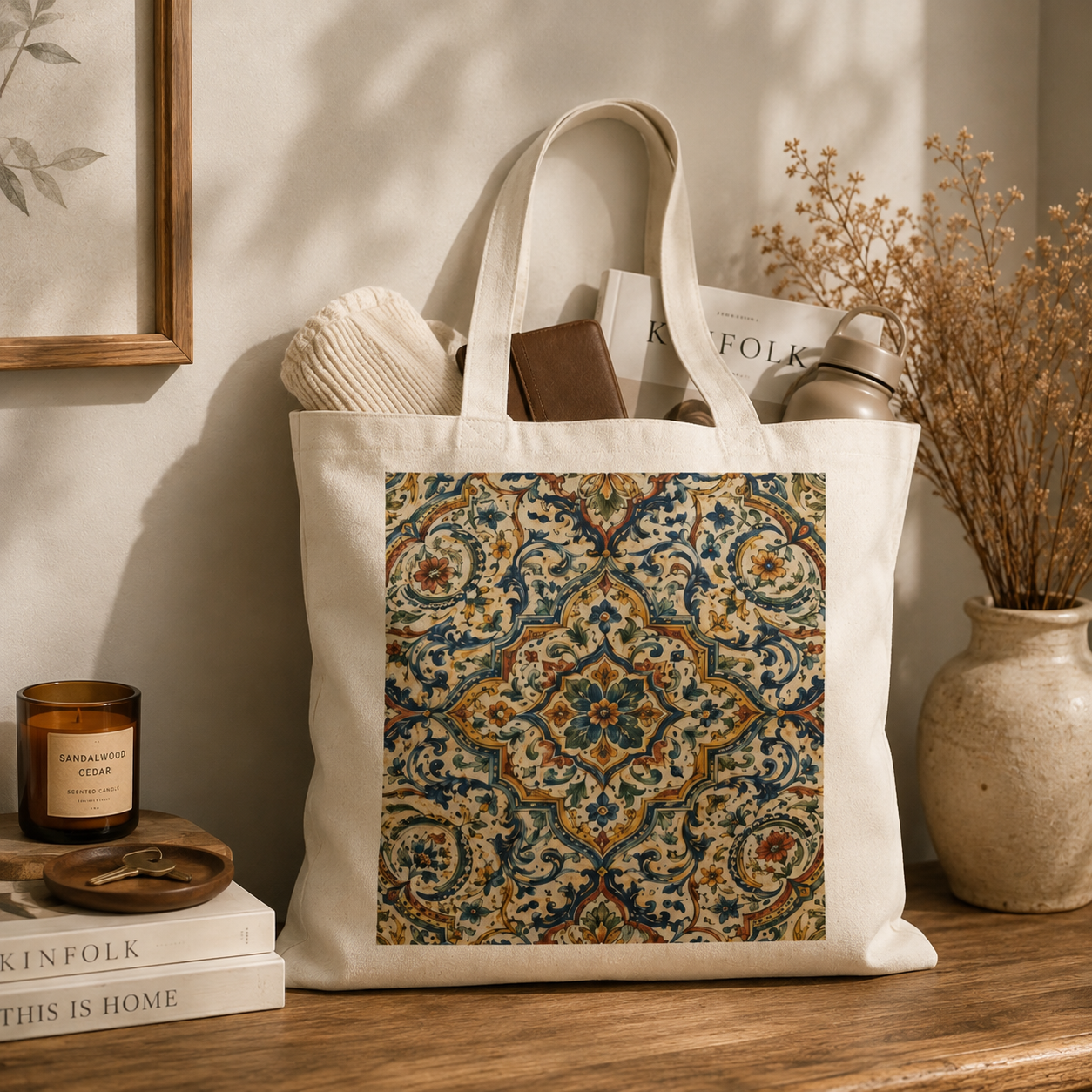 100% Cotton Moroccan Spanish Tote Bag