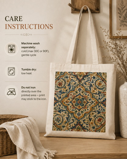 100% Cotton Moroccan Spanish Tote Bag
