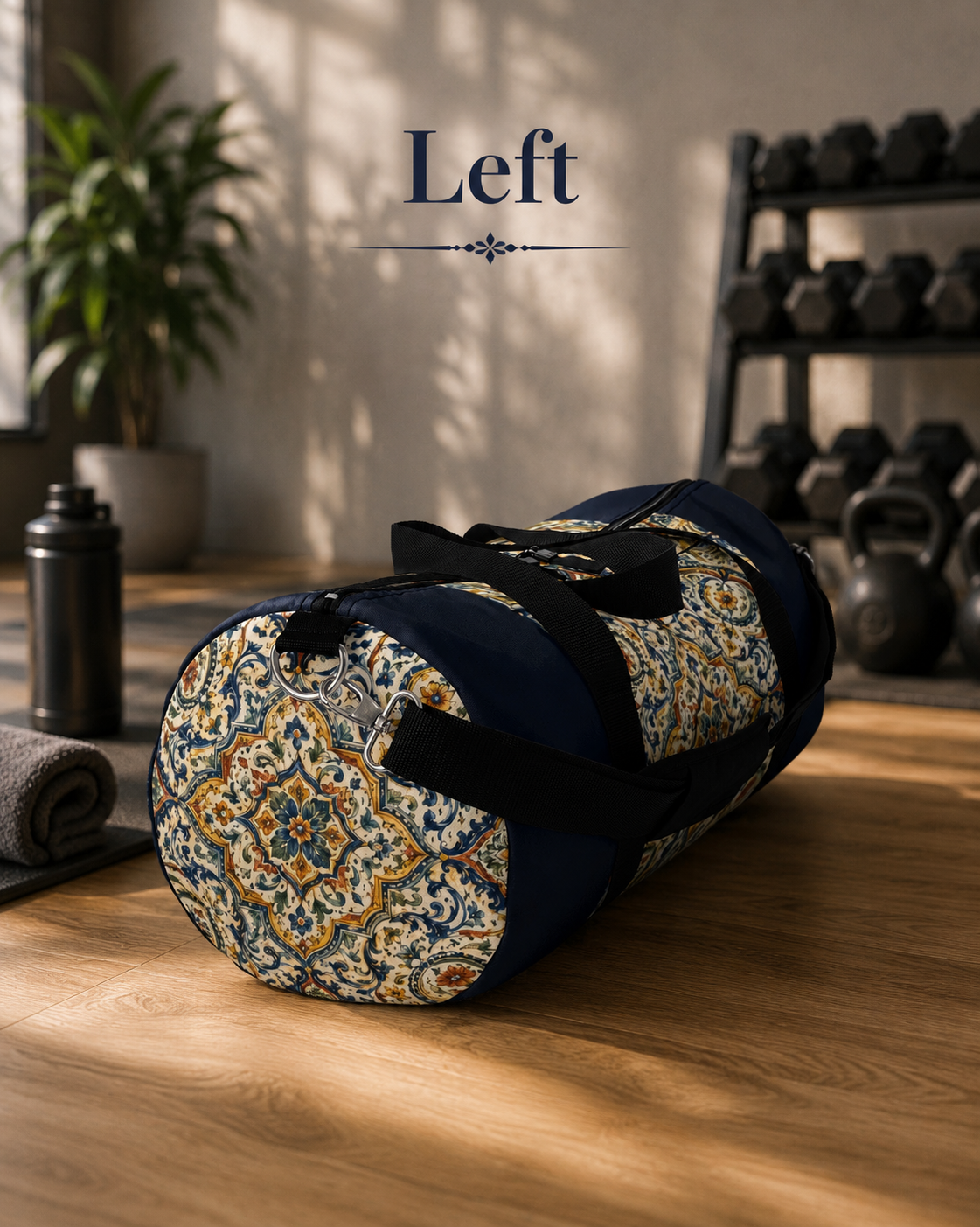 Mediterranean Spanish Navy Blue Gym Duffle Bag