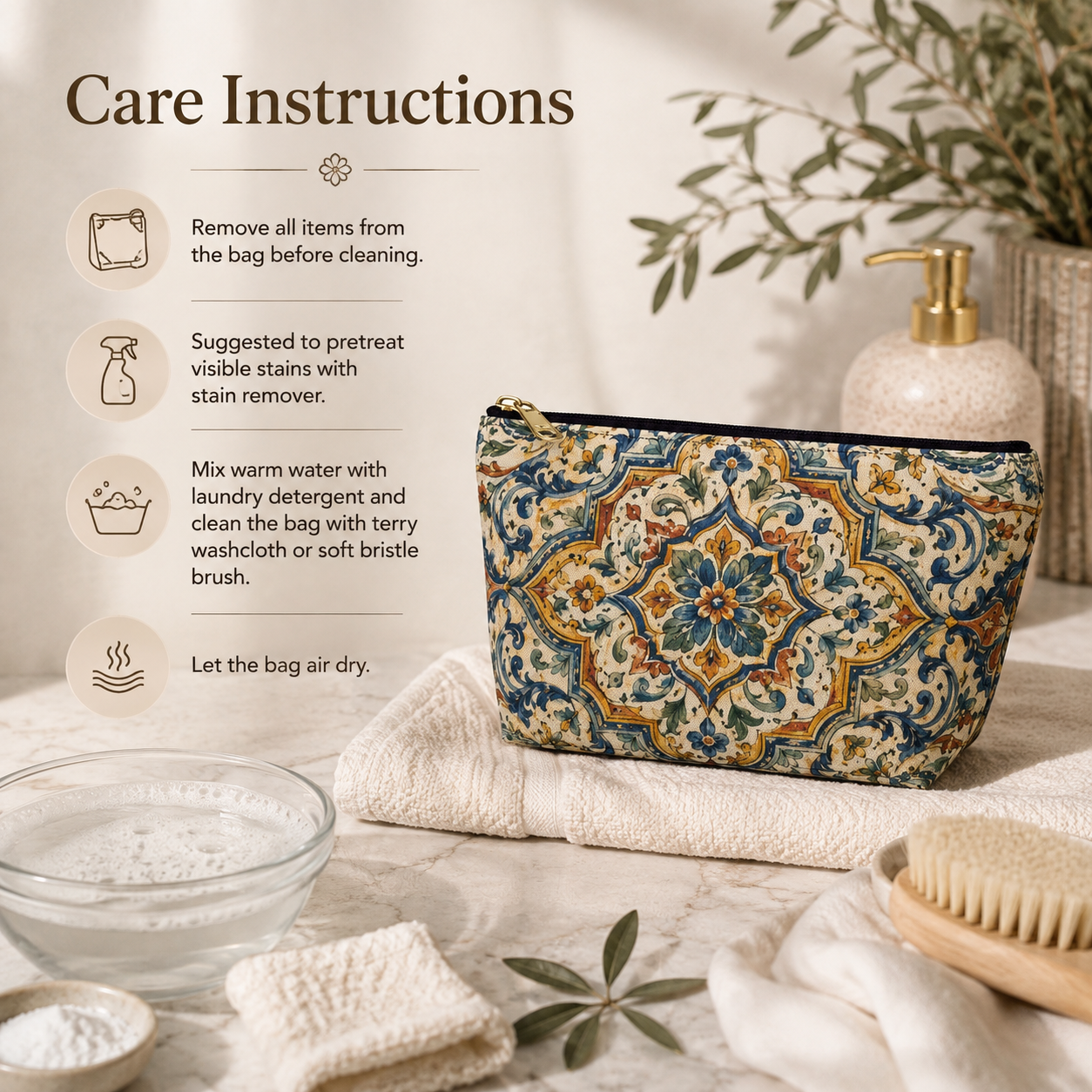 Moroccan Spanish T-Bottom Makeup Bag